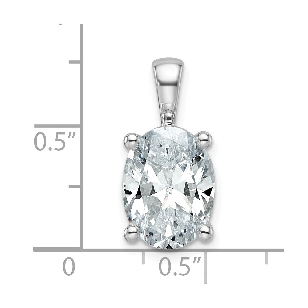 14kw 4 ct Cert Lab Grown Dia VS/SI+ G+ Oval Complete 4 Prong Pendant