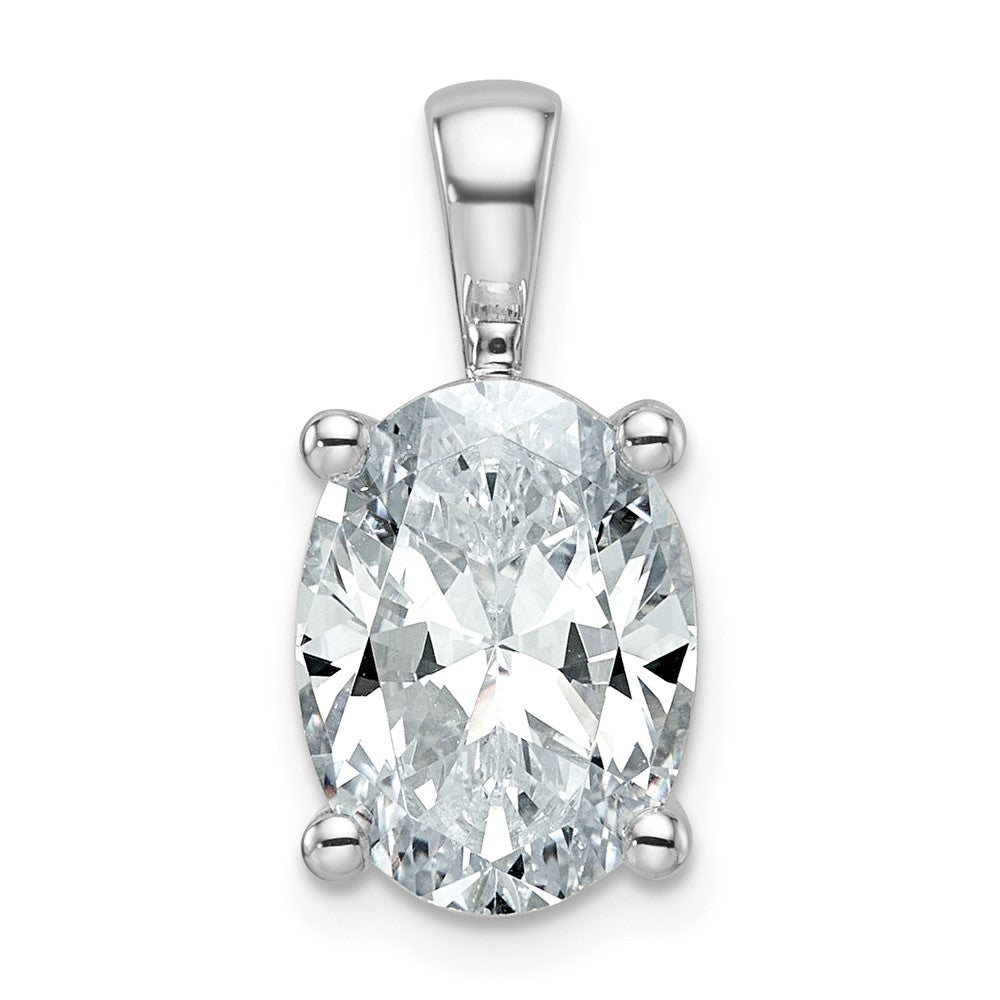 14kw 4 ct Cert Lab Grown Dia VS+ F+ Oval Complete 4 Prong Pendant