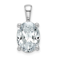 14kw 4 ct Cert Lab Grown Dia VS+ F+ Oval Complete 4 Prong Pendant