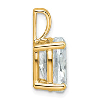 14k 4 ct Cert Lab Grown Diamond VS+ F+ Oval Comp 4 Prong Pendant