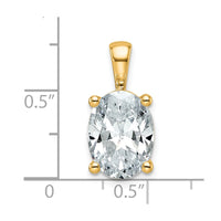 14k 4 ct Lab Grown Diamond VS/SI+ G+ Oval Complete 4 Prong Pendant