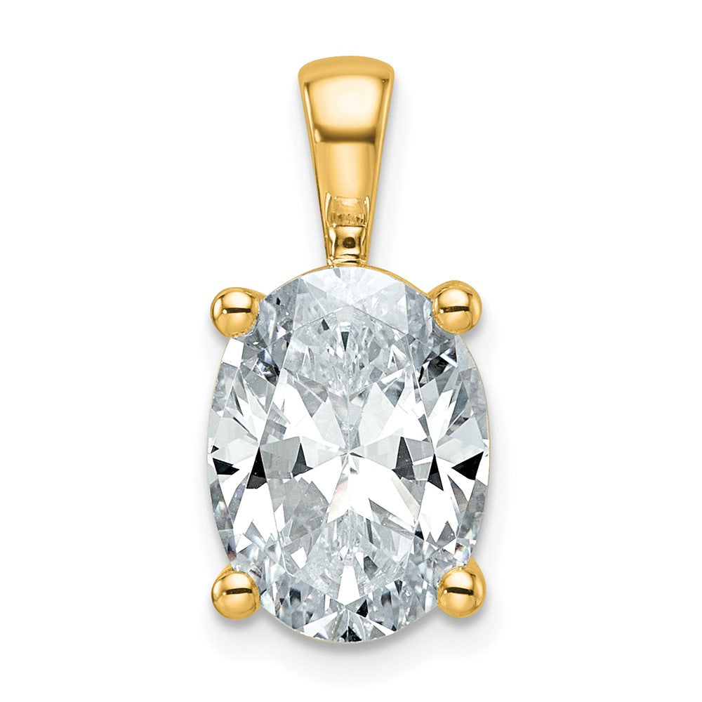 14k 4 ct Lab Grown Diamond VS/SI+ G+ Oval Complete 4 Prong Pendant