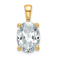 14k 4 ct Lab Grown Diamond VS/SI+ G+ Oval Complete 4 Prong Pendant