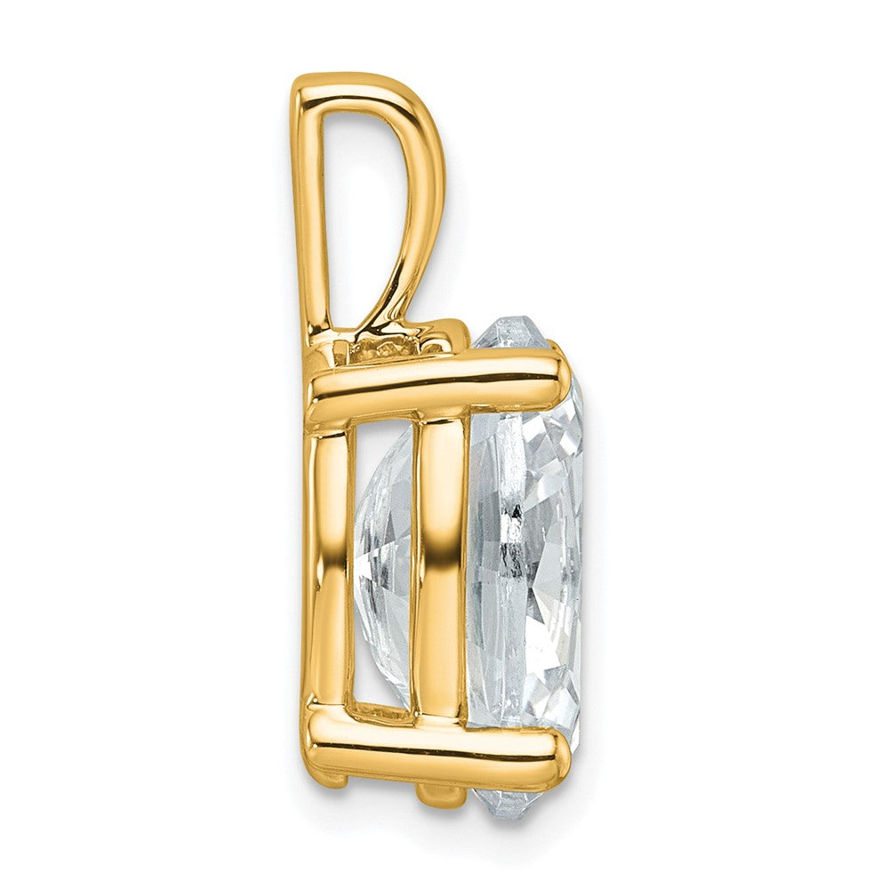 14k 5 ct Cert Lab Grown Diamond VS+ F+ Oval Comp 4 Prong Pendant