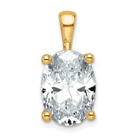 14k 5 ct Lab Grown Diamond VS/SI+ G+ Oval Complete 4 Prong Pendant