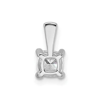 14k White Gold 1/2 ct Lab Grown Dia VS+ F+ Cushion Comp 4 Prong Pendant