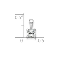 14k White Gold 1/2 ct Lab Grown Dia VS+ F+ Cushion Comp 4 Prong Pendant