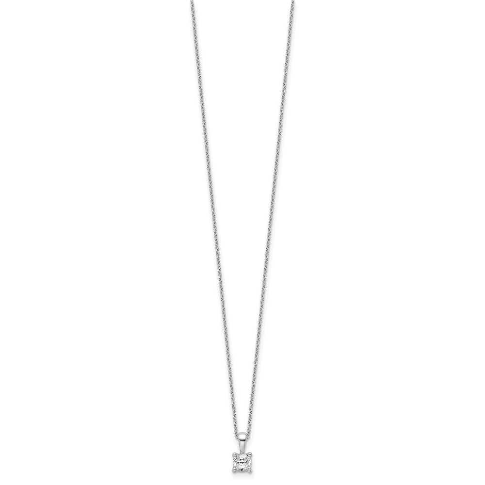 14kw 1/2ct Lab Grown Dia VS/SI+ G+ Cushion Comp 18in Pendant Necklace