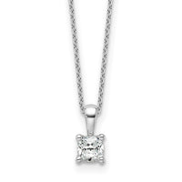 14kw 1/2ct Lab Grown Dia VS/SI+ G+ Cushion Comp 18in Pendant Necklace