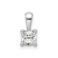 14k White Gold 1/2 ct Lab Grown Dia VS+ F+ Cushion Comp 4 Prong Pendant
