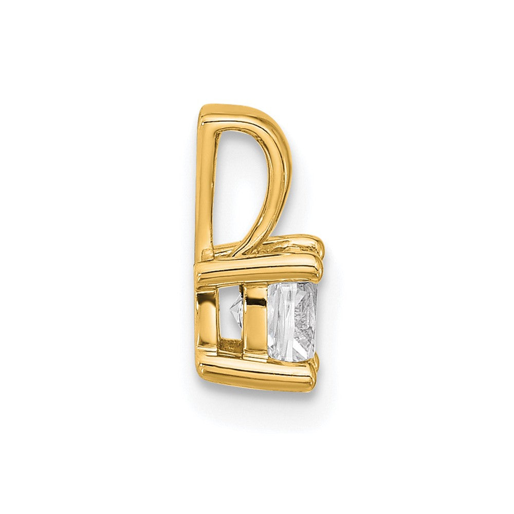 14k 1/2 ct Cert Lab Grown Diamond VS/SI+ G+ Cushion Comp 4 Prong Pendant