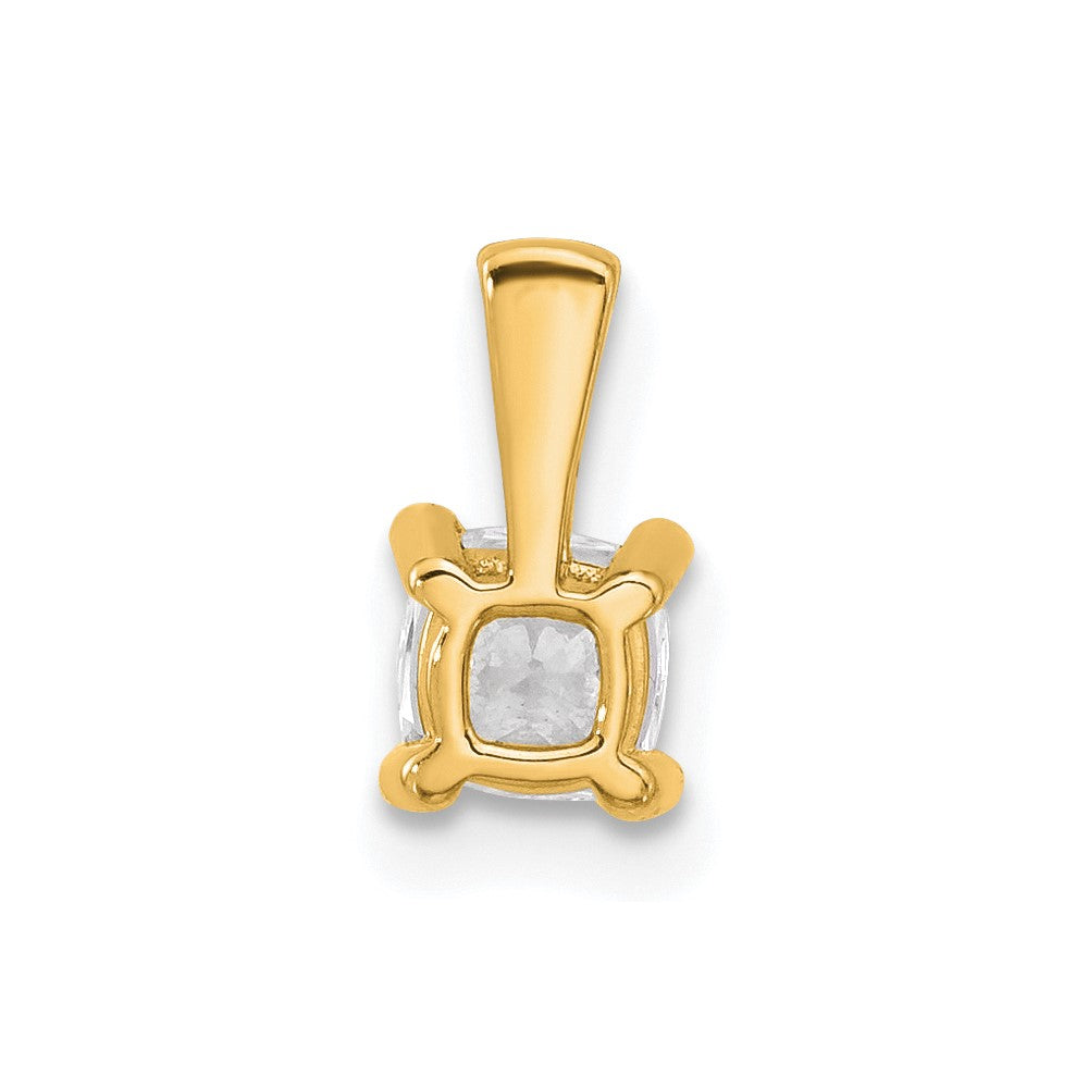 14k 1/2 ct Lab Grown Diamond VS/SI+ G+ Cushion Complete 4 Prong Pendant