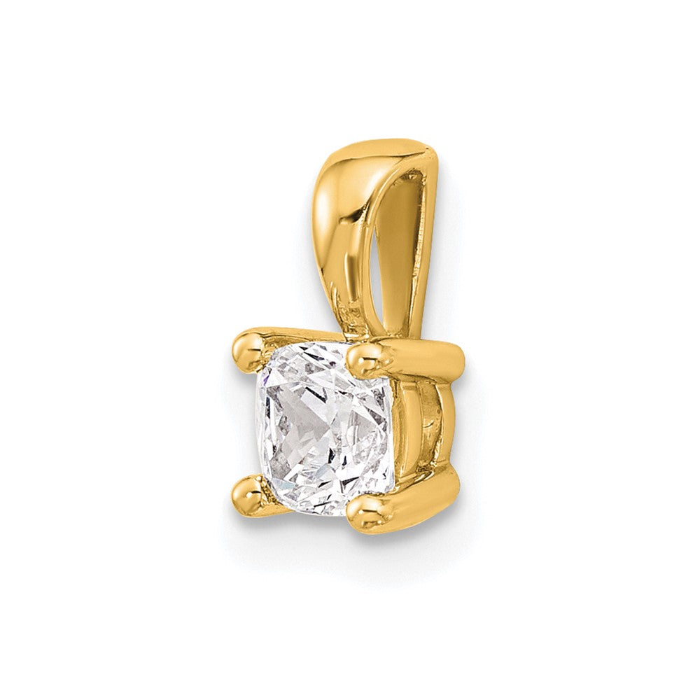 14k 1/2 ct Lab Grown Diamond VS/SI+ G+ Cushion Complete 4 Prong Pendant