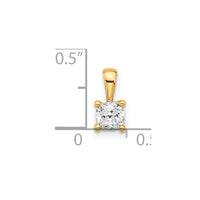 14k 1/2 ct Cert Lab Grown Diamond VS+ F+ Cushion Comp 4 Prong Pendant