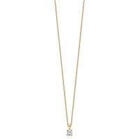 14k 1/2ct Lab Grown Diamond VS+ F+ Cushion Comp 18in Pendant Necklace