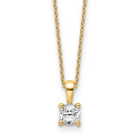 14k 1/2ct Lab Grown Diamond VS+ F+ Cushion Comp 18in Pendant Necklace