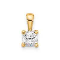 14k 1/2 ct Cert Lab Grown Diamond VS+ F+ Cushion Comp 4 Prong Pendant
