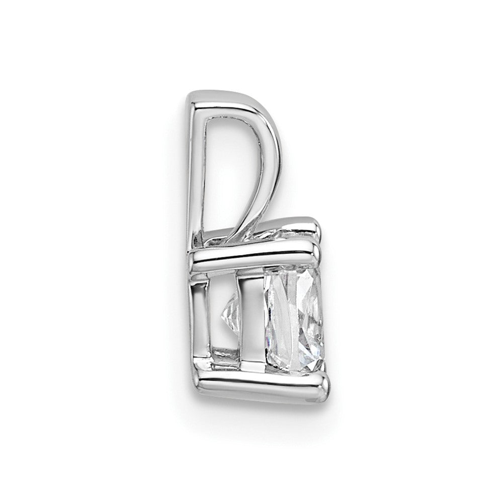 14k White Gold 3/4 ct Lab Grown Dia VS/SI+ G+ Cushion Comp 4 Prong Pendant