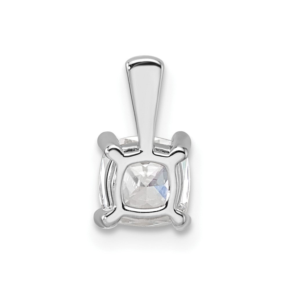 14k White Gold 3/4 ct Lab Grown Dia VS/SI+ G+ Cushion Comp 4 Prong Pendant