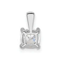 14k White Gold 3/4 ct Lab Grown Dia VS/SI+ G+ Cushion Comp 4 Prong Pendant