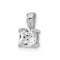 14k White Gold 3/4 ct Lab Grown Dia VS/SI+ G+ Cushion Comp 4 Prong Pendant