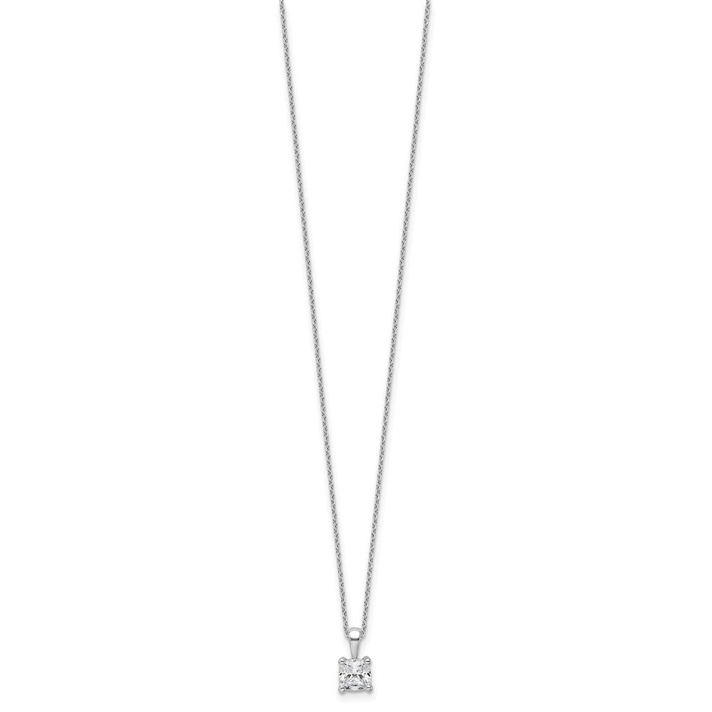14kw 3/4ct Cert Lab Grown Dia VS+ F+ Cushion Comp 18in Pendant Necklace