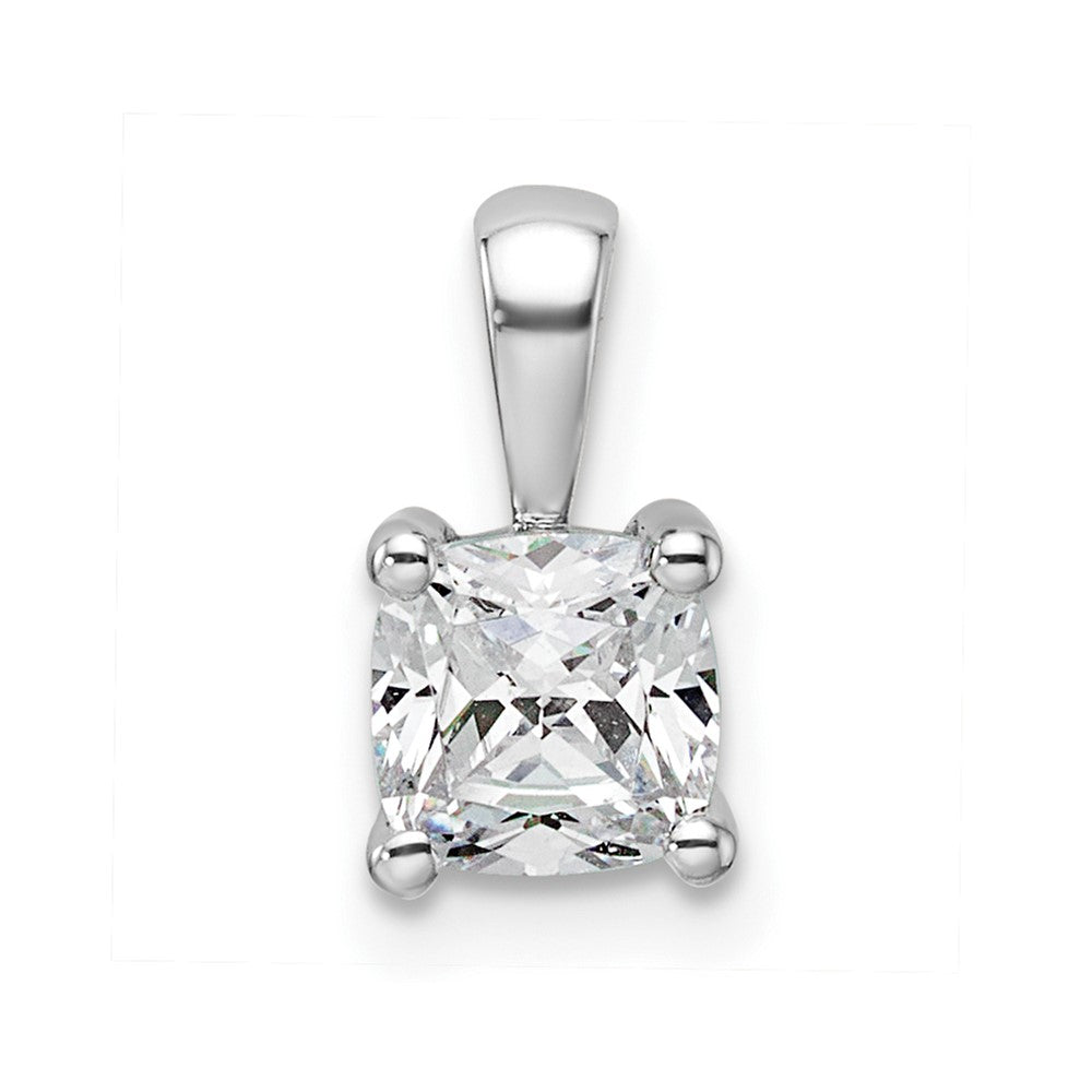 14kw 3/4 ct Cert Lab Grown Dia VS+ F+ Cushion Complete 4 Prong Pendant