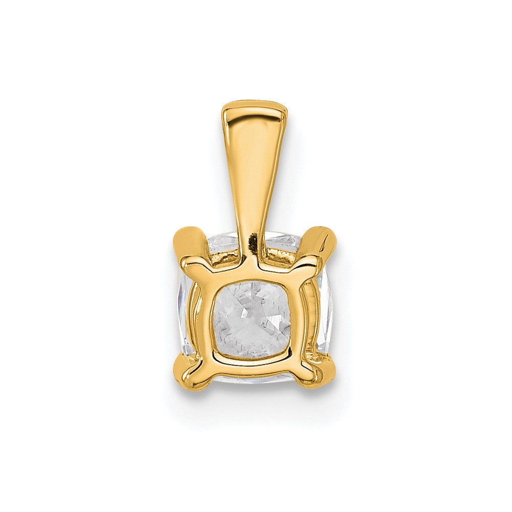14k 3/4 ct Cert Lab Grown Diamond VS+ F+ Cushion Comp 4 Prong Pendant