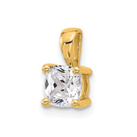 14k 3/4 ct Lab Grown Diamond VS+ F+ Cushion Complete 4 Prong Pendant