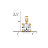14k 3/4 ct Lab Grown Diamond VS+ F+ Cushion Complete 4 Prong Pendant
