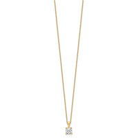 14k 3/4ct Cert Lab Grown Dia VS/SI+ G+ Cushion Comp 18in Pendant Necklace