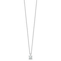 14kw 1ct Lab Grown Dia VS+ F+ Cushion Comp 18in Pendant Necklace