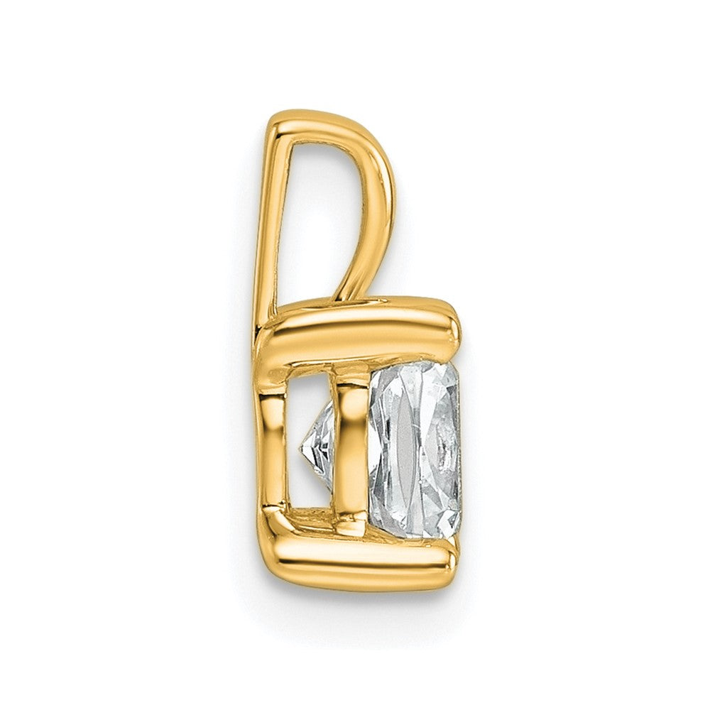14k 1 ct Cert Lab Grown Diamond VS/SI+ G+ Cushion Comp 4 Prong Pendant