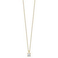 14k 1ct Cert Lab Grown Dia VS/SI+ G+ Cushion Comp 18in Pendant Necklace