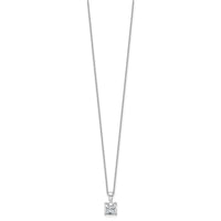 14kw 1 1/2ct Cert Lab Grown Dia VS+ F+ Cushion Comp 18in Pendant Necklace