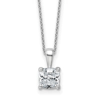 14kw 1 1/2ct Cert Lab Grown Dia VS/SI+ G+ Cushion Comp 18in Necklace