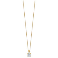 14k 1 1/2ct Lab Grown Diamond VS+ F+ Cushion Comp 18in Pendant Necklace