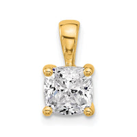 14k 1 1/2 ct Cert Lab Grown Diamond VS/SI+ G+ Cushion Comp 4 Prong Pendant