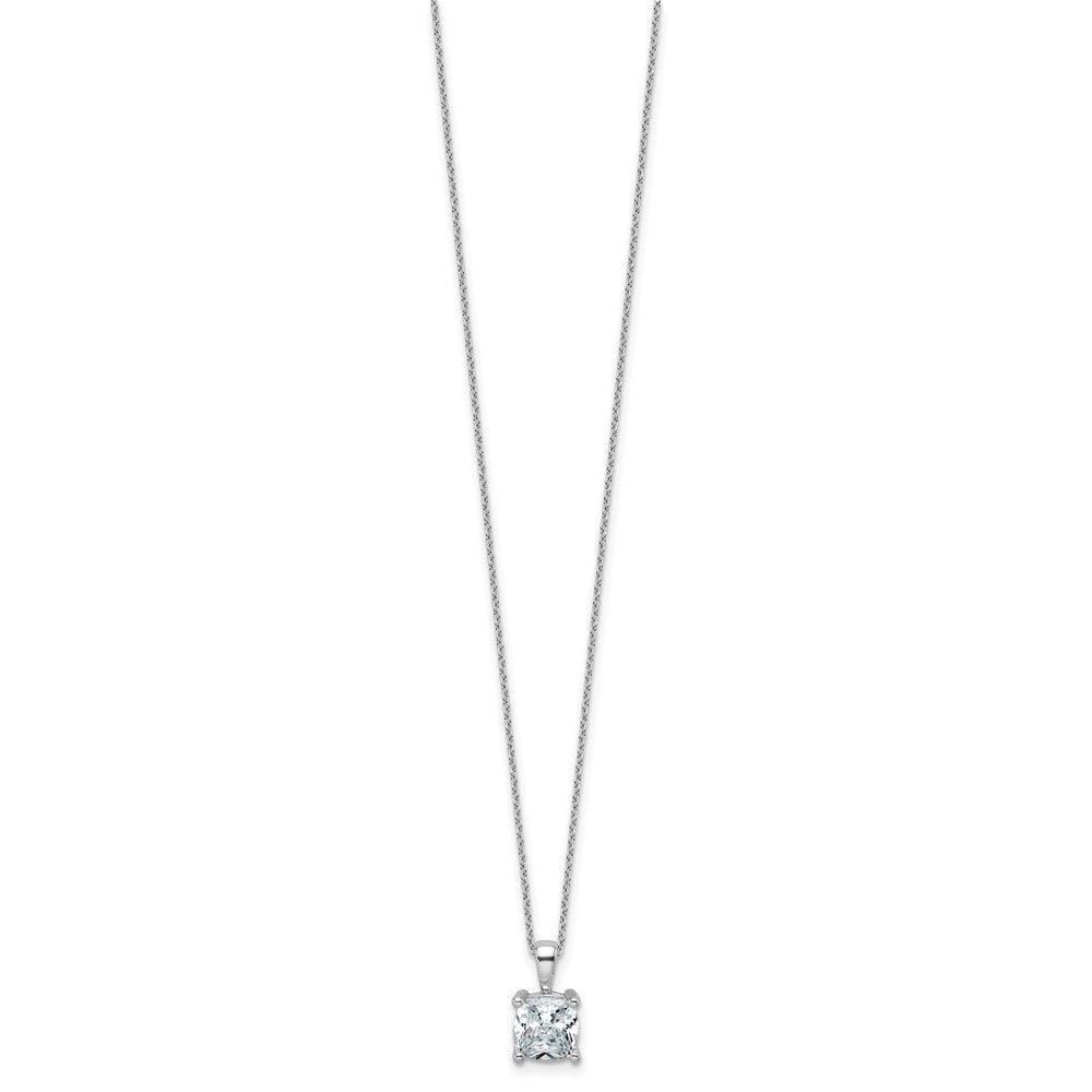 14kw 2ct Lab Grown Diamond VS+ F+ Cushion Comp 18in Pendant Necklace