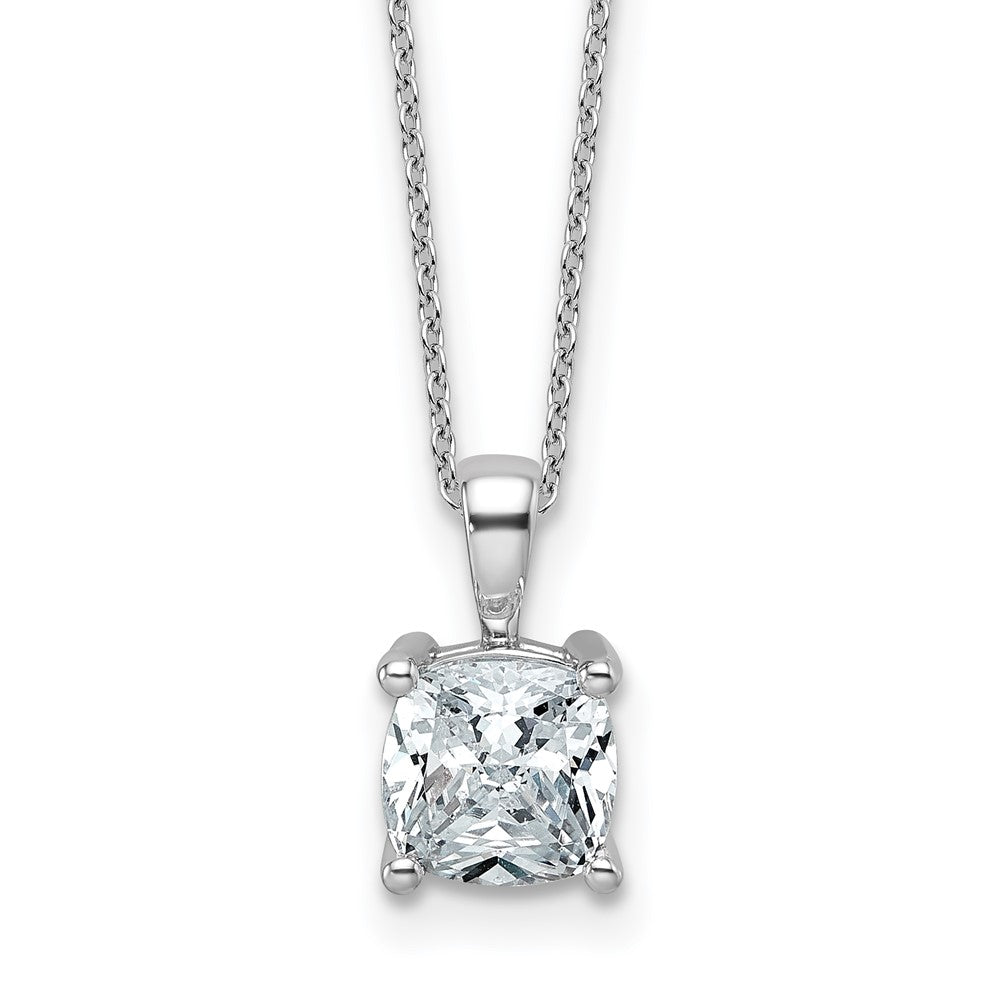 14kw 2ct Lab Grown Dia VS/SI+ G+ Cushion Comp 18in Pendant Necklace