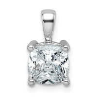 14kw 2 ct Cert Lab Grown Dia VS/SI+ G+ Cushion Complete 4 Prong Pendant