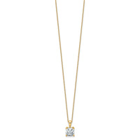 14k 2ct Cert Lab Grown Dia VS+ F+ Cushion Comp 18in Pendant Necklace