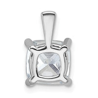 14k White 2 1/2 ct Lab Grown Dia VS/SI+ G+ Cushion Comp 4 Prong Pendant