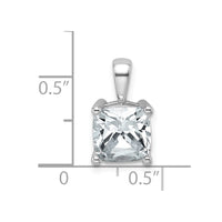 14k White Gold 2 1/2 ct Lab Grown Dia VS+ F+ Cushion Comp 4 Prong Pendant