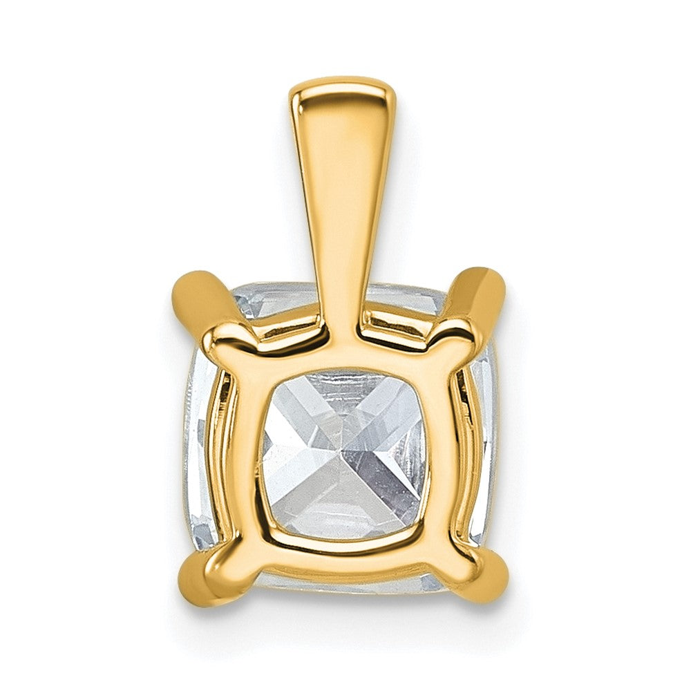 14k 2 1/2 ct Cert Lab Grown Diamond VS/SI+ G+ Cushion Comp 4 Prong Pendant