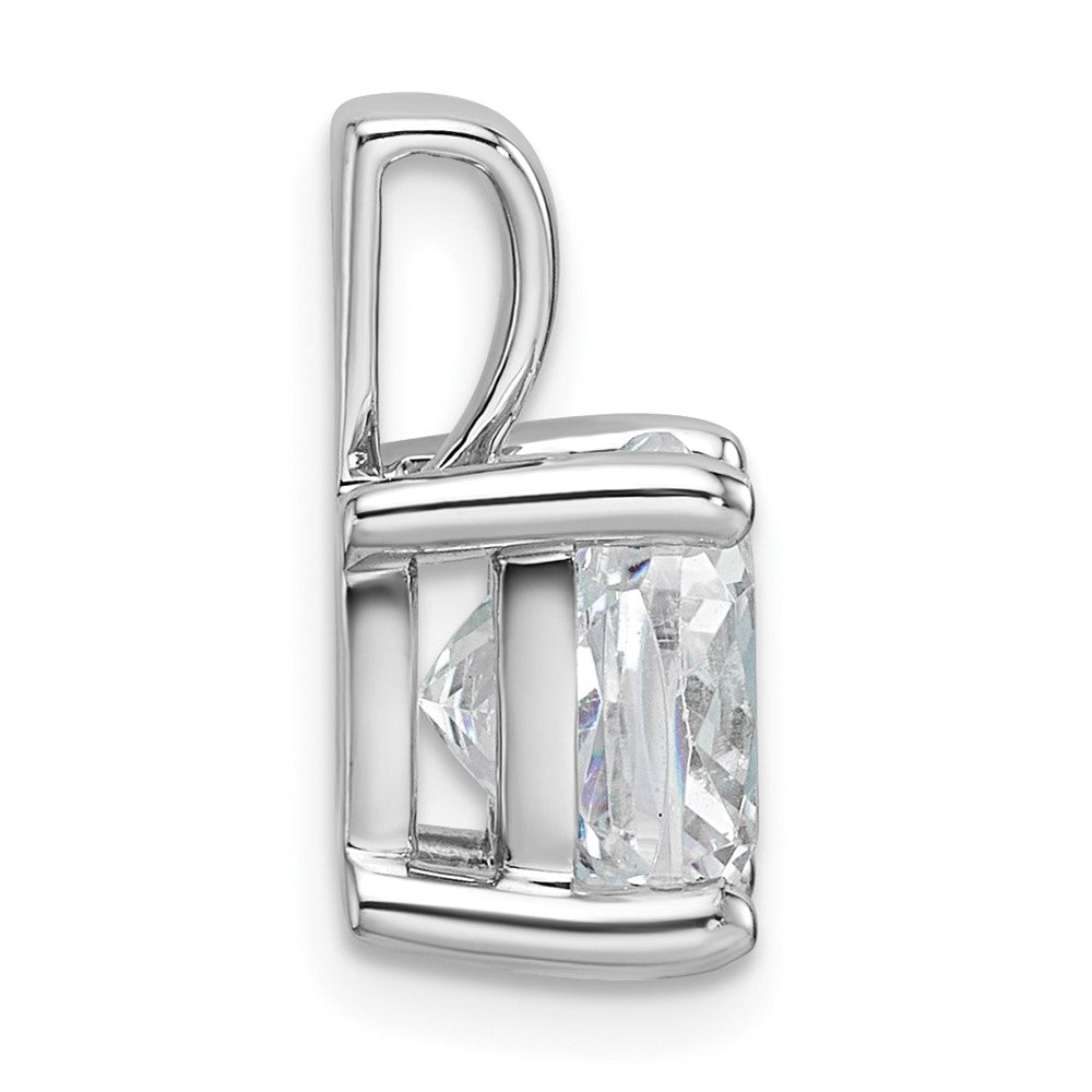 14k White Gold 4 ct Lab Grown Dia VS/SI+ G+ Cushion Comp 4 Prong Pendant