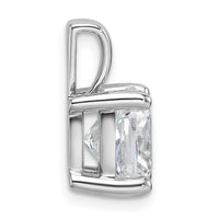 14k White Gold 4 ct Lab Grown Dia VS/SI+ G+ Cushion Comp 4 Prong Pendant