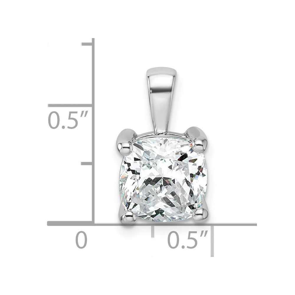 14kw 4 ct Cert Lab Grown Dia VS+ F+ Cushion Complete 4 Prong Pendant