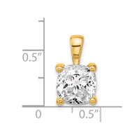 14k 4 ct Lab Grown Diamond VS/SI+ G+ Cushion Complete 4 Prong Pendant