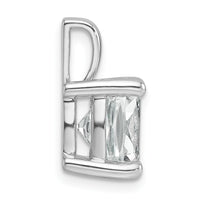 14k White Gold 5 ct Lab Grown Dia VS+ F+ Cushion Comp 4 Prong Pendant